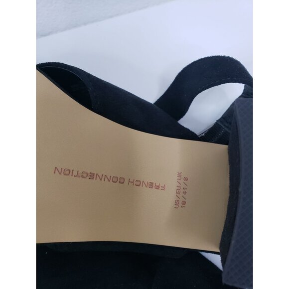 French Connection Tahiti CrissCross Ankle Strap Block Heel Sandals Black Size 10 - Picture 10 of 10